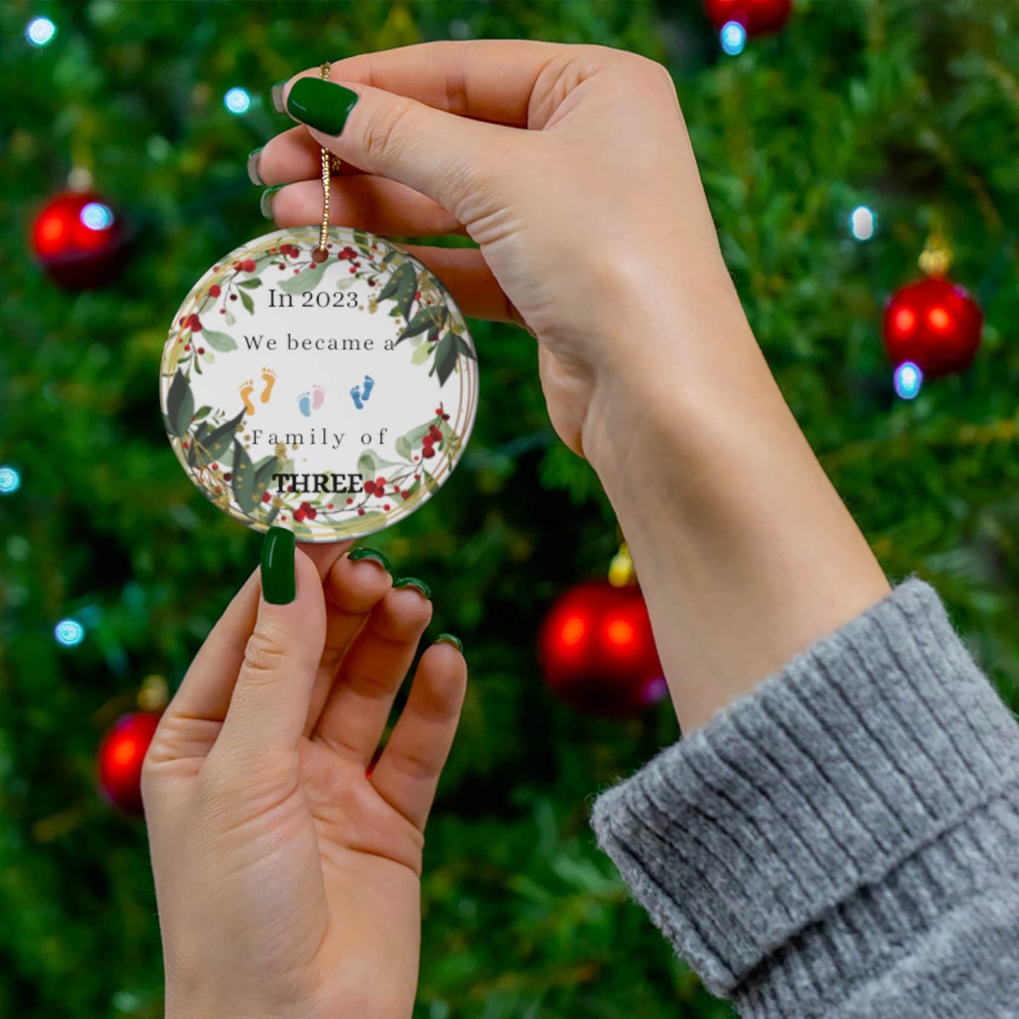 Family of 3 Christmas Ornament