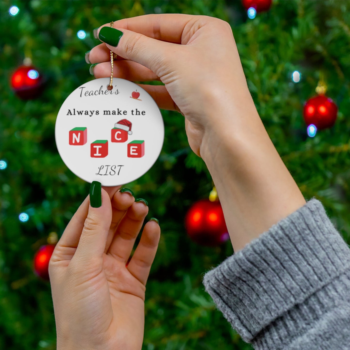 Teacher's Make the Nice List Christmas Ornament