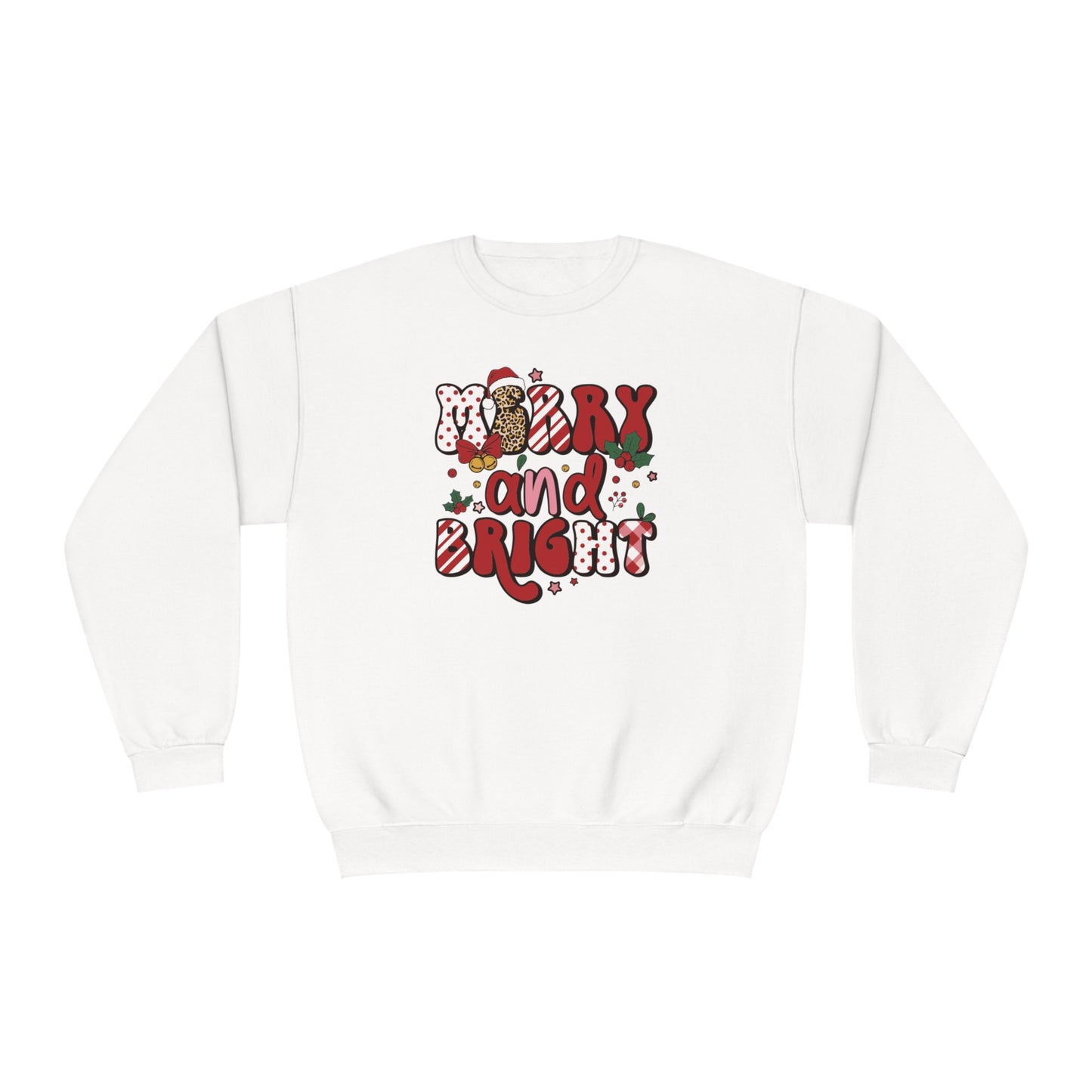 Merry and Bright Leopard Print Crewneck Sweatshirt