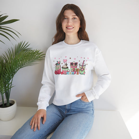 Mom Coffee Valentine Day Crewneck Sweatshirt