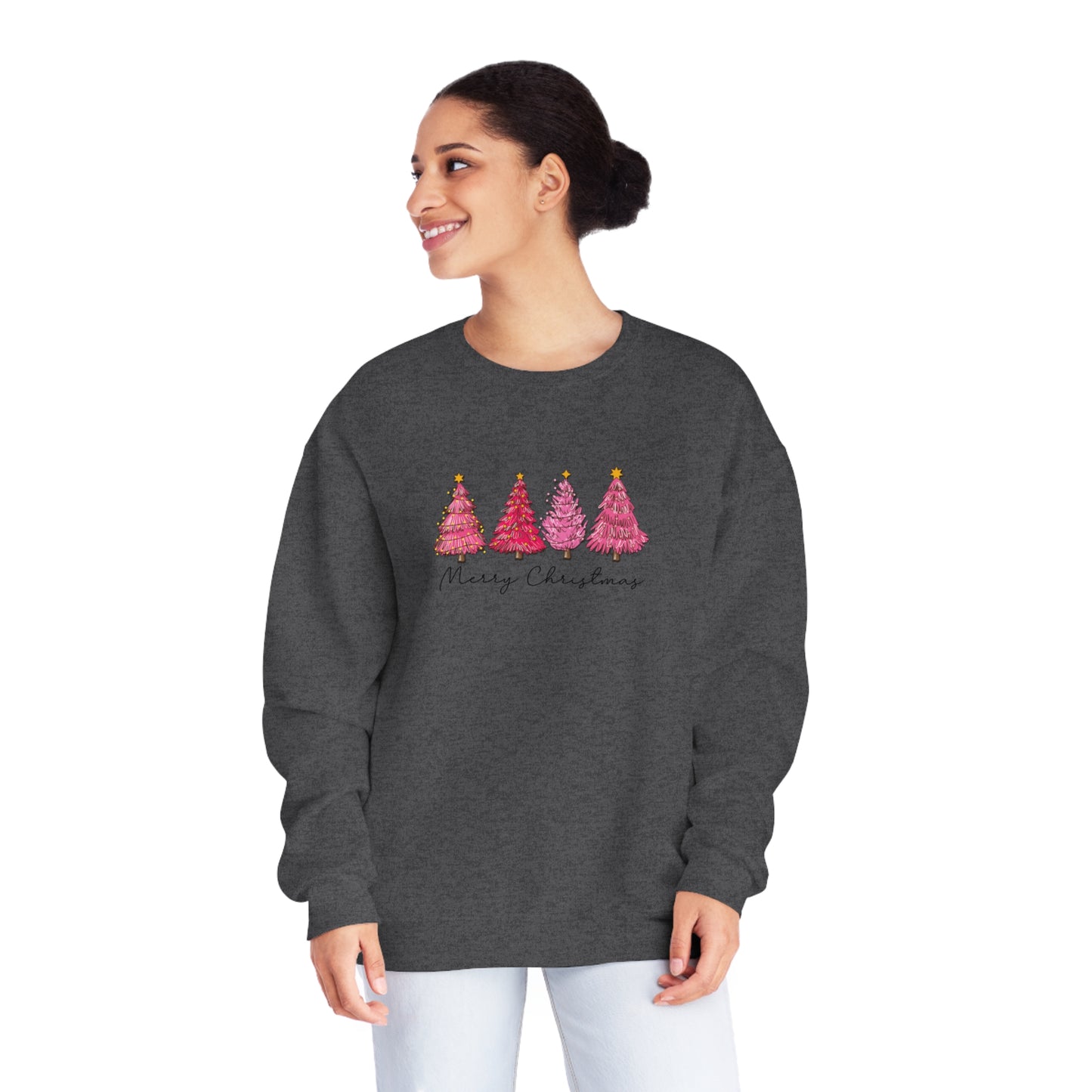 Pink Christmas Trees  Crewneck Sweatshirt