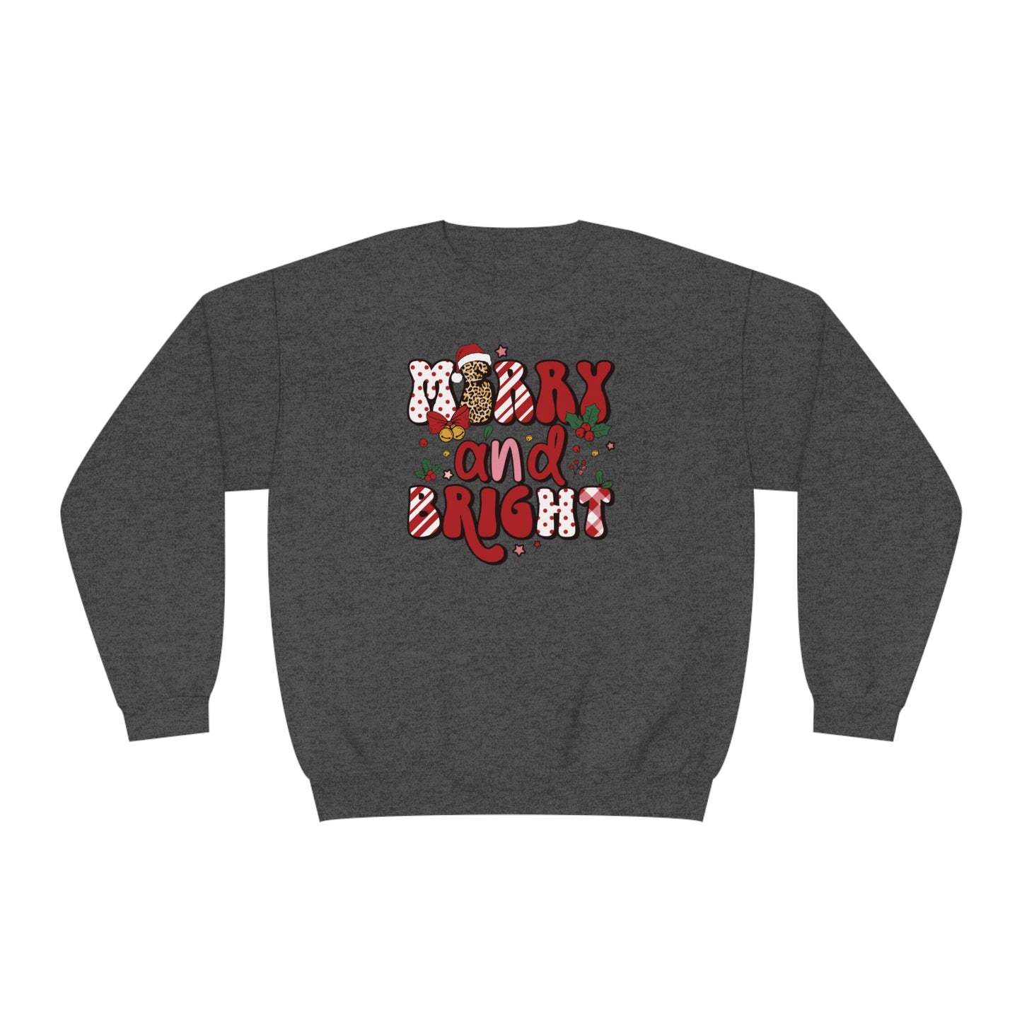 Merry and Bright Leopard Print Crewneck Sweatshirt