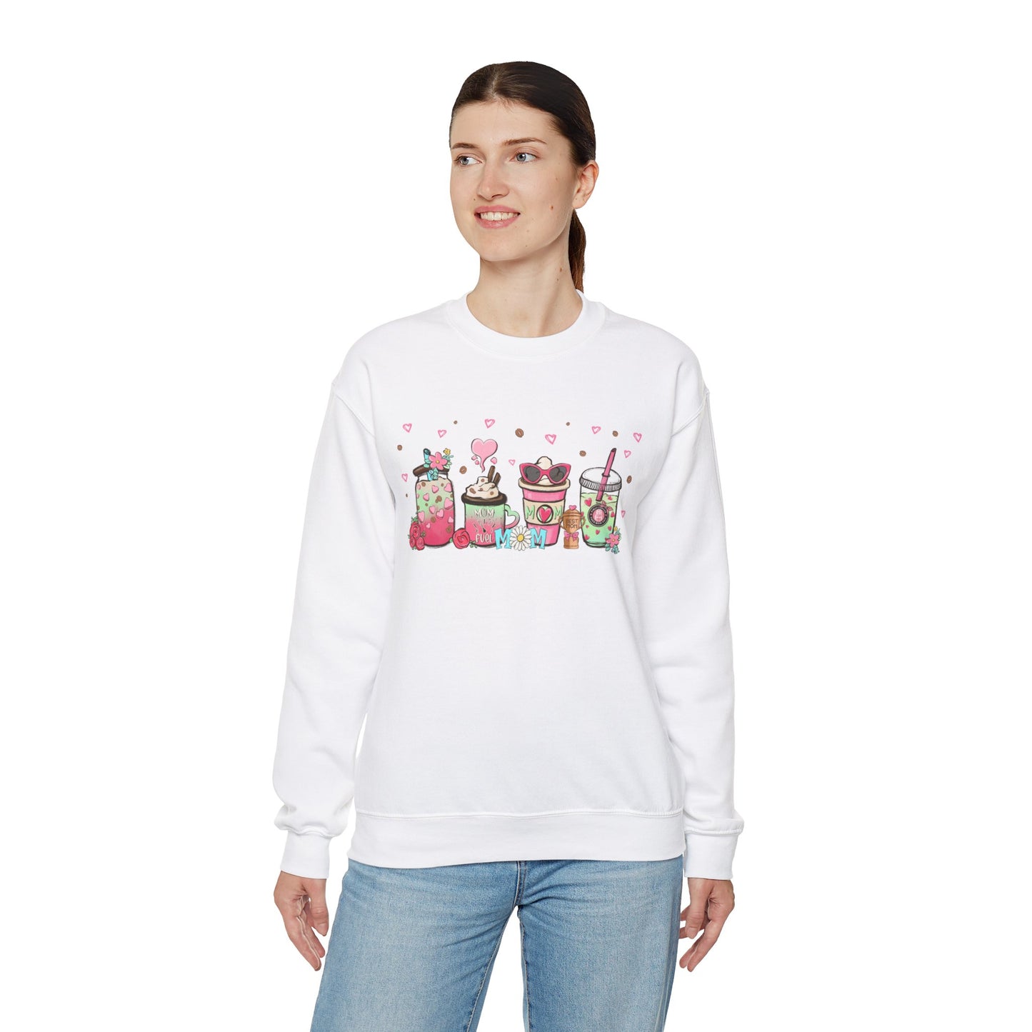 Mom Coffee Valentine Day Crewneck Sweatshirt