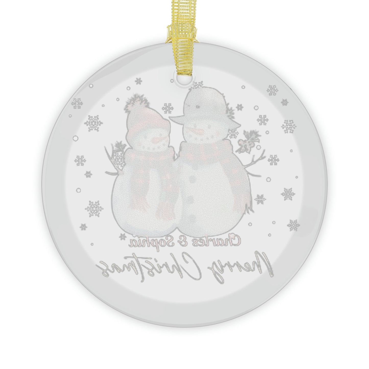 Personalized Snowman Christmas Glass Ornaments