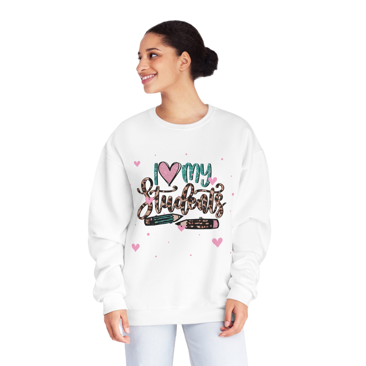 I love my students Valentine's Day Crewneck Sweatshirt