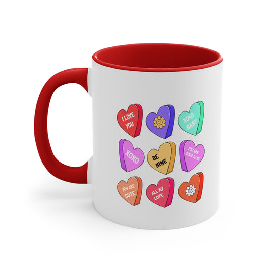 Candy Hearts Valentine's Day Accent Coffee Mug