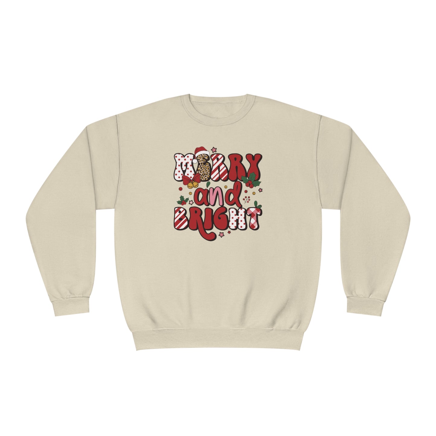 Merry and Bright Leopard Print Crewneck Sweatshirt