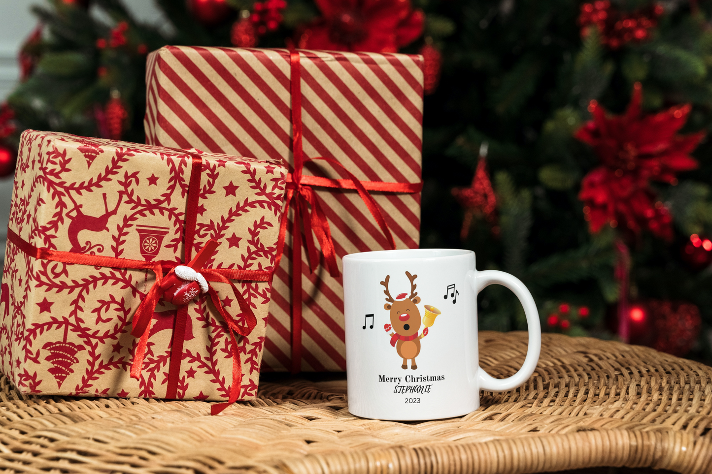 Singing Reindeer Christmas Mug