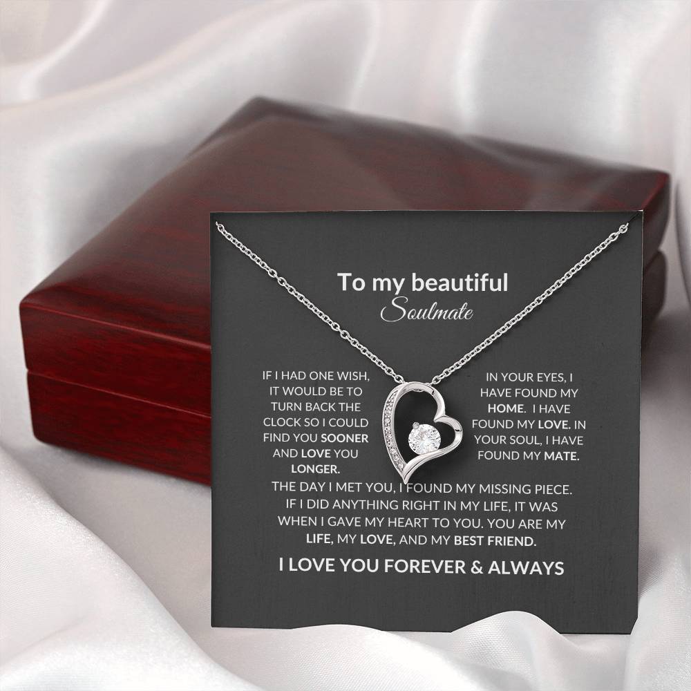 Forever Love Necklace with Soulmate Personalized Message Card