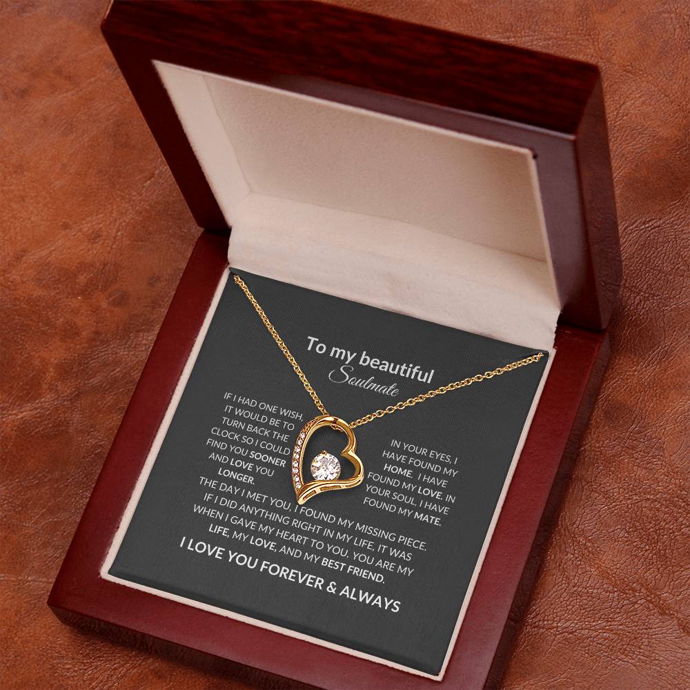 Forever Love Necklace with Soulmate Personalized Message Card