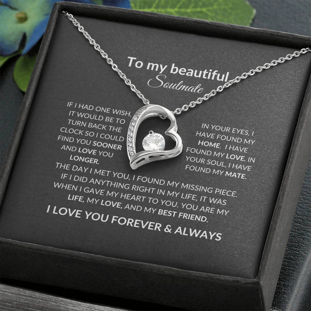 Forever Love Necklace with Soulmate Personalized Message Card