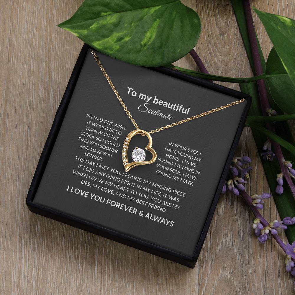 Forever Love Necklace with Soulmate Personalized Message Card