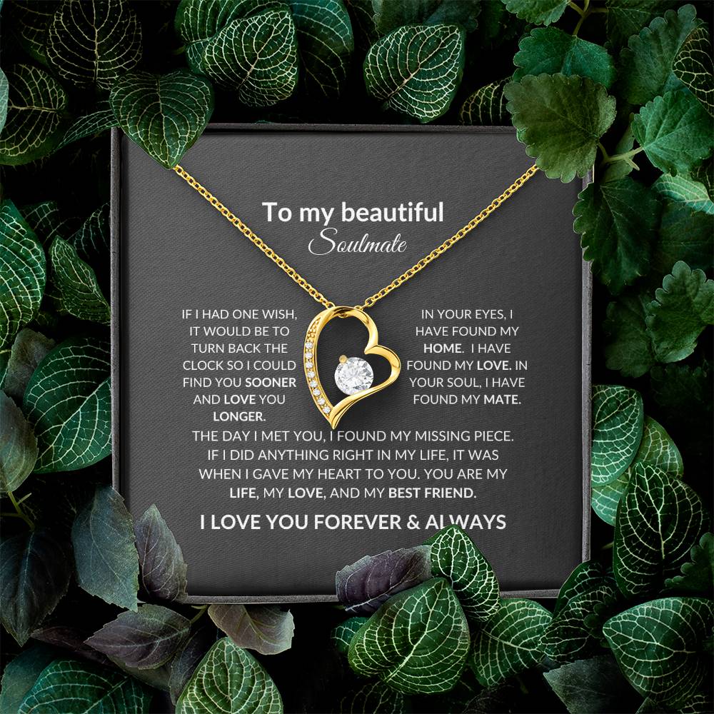 Forever Love Necklace with Soulmate Personalized Message Card