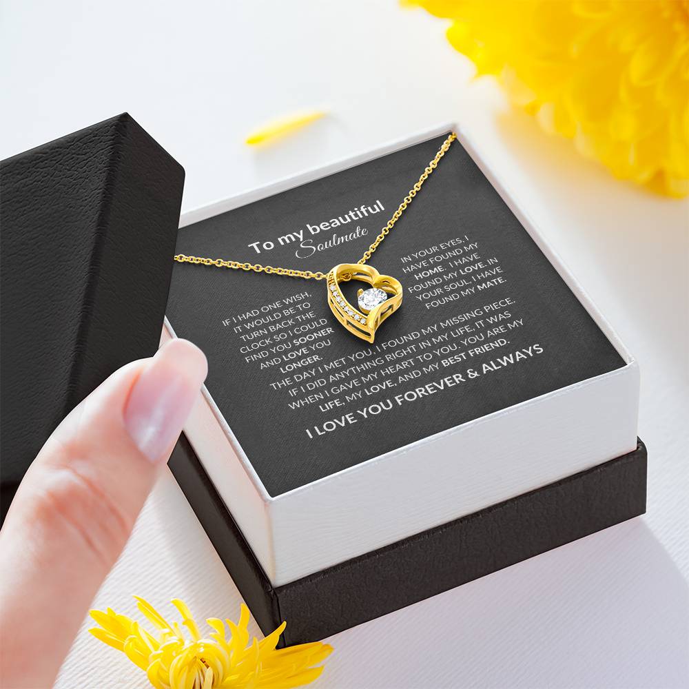 Forever Love Necklace with Soulmate Personalized Message Card