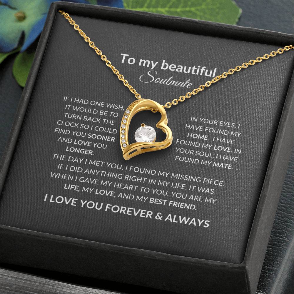 Forever Love Necklace with Soulmate Personalized Message Card