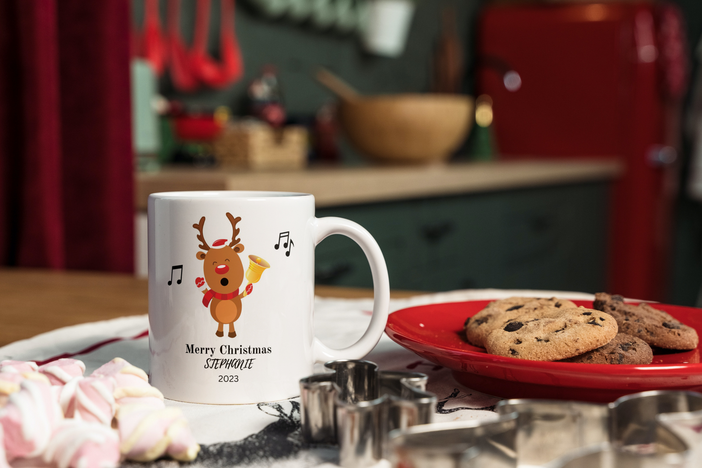 Singing Reindeer Christmas Mug