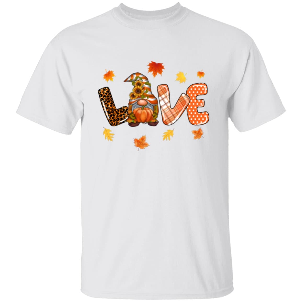 Fall Gnome Love Theme T-Shirt