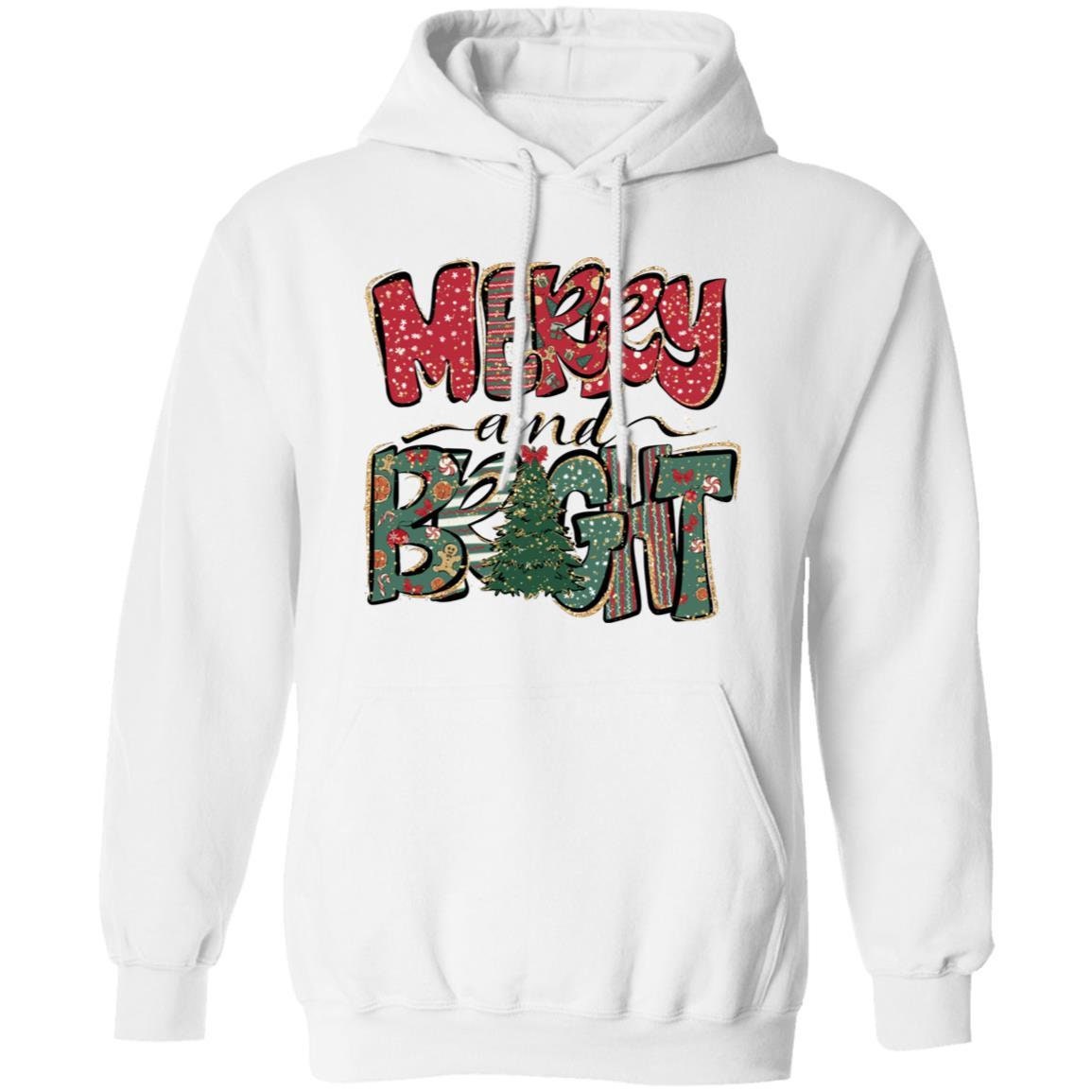 Merry and Bright Christmas Pullover Hoodie