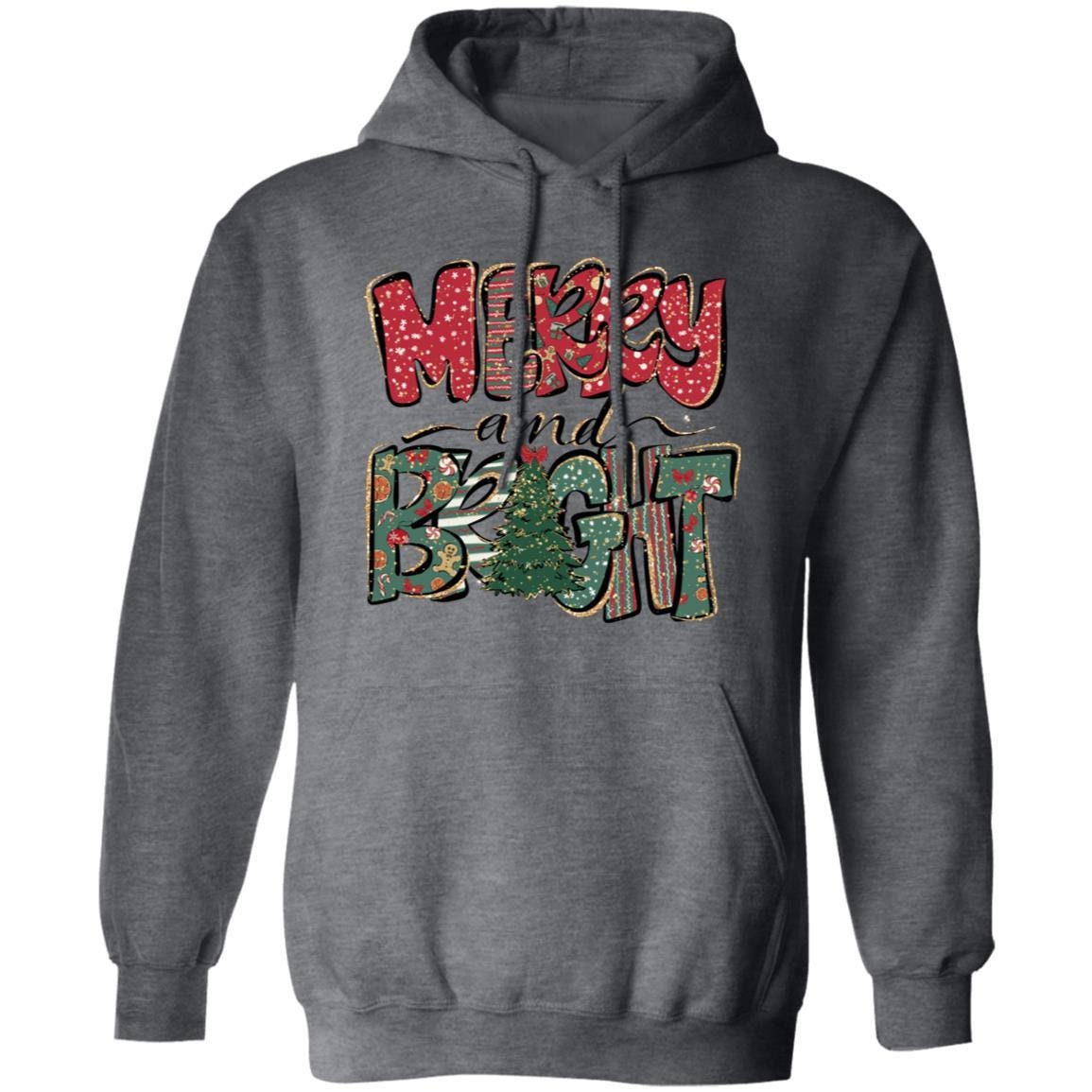 Merry and Bright Christmas Pullover Hoodie