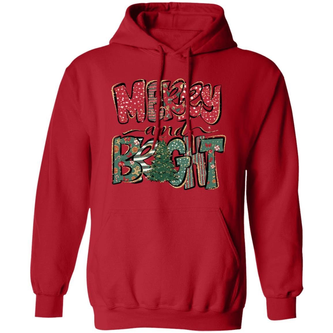 Merry and Bright Christmas Pullover Hoodie